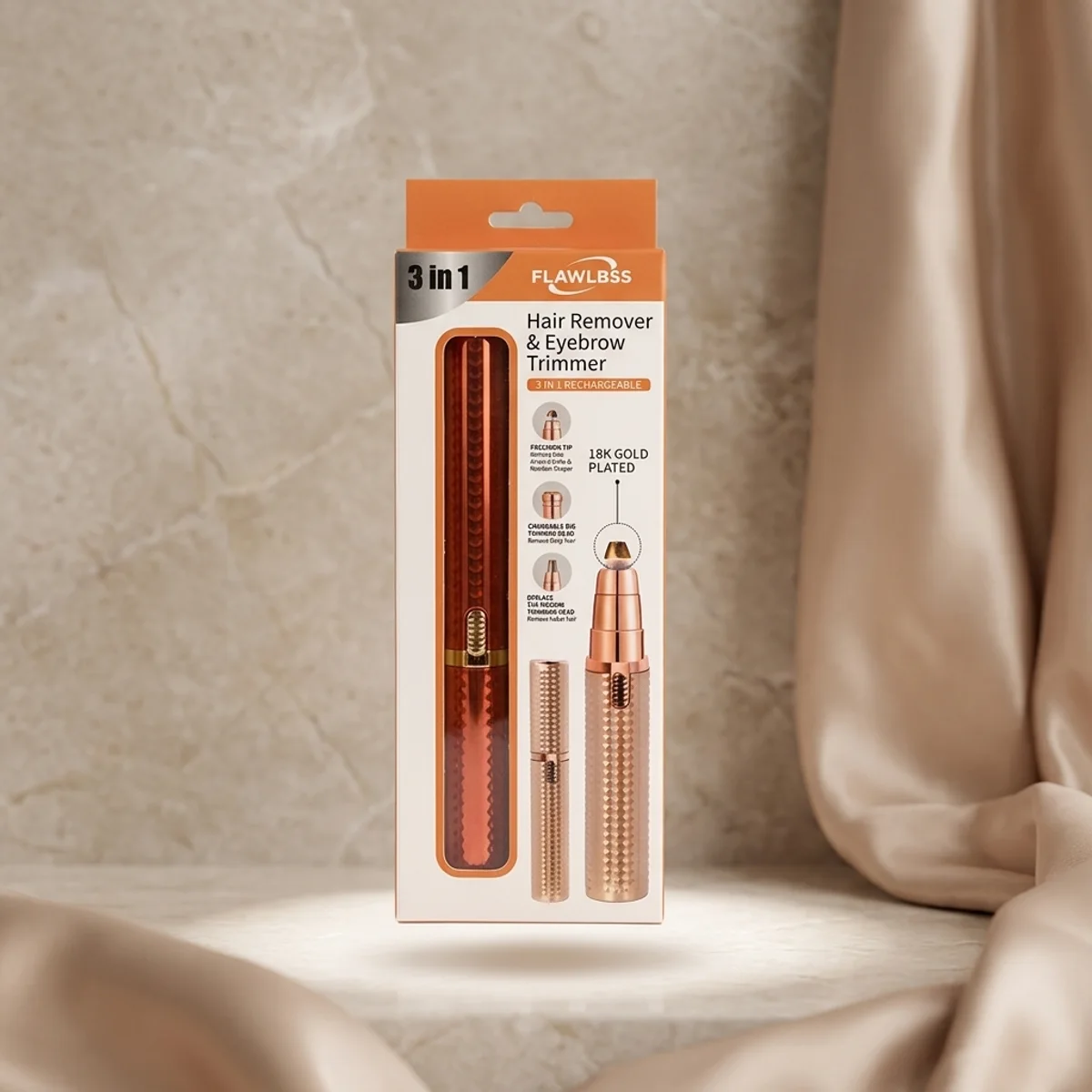 3 in 1 hair remover and eyebrow trimmer in its box