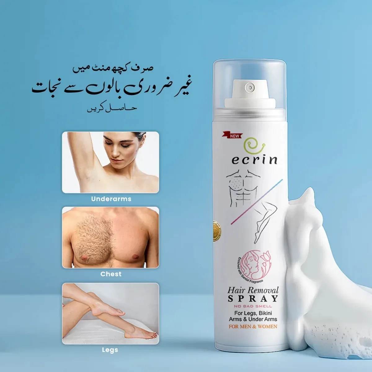 Ecrin hair removal foaming spray 200 ml – photo 2