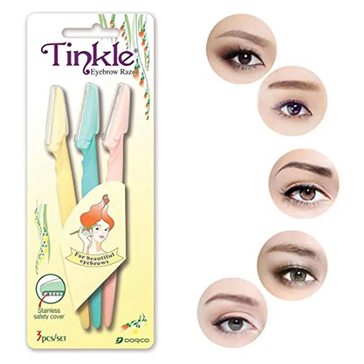 Tinkle eyebrow and facial razors for women pack of 3