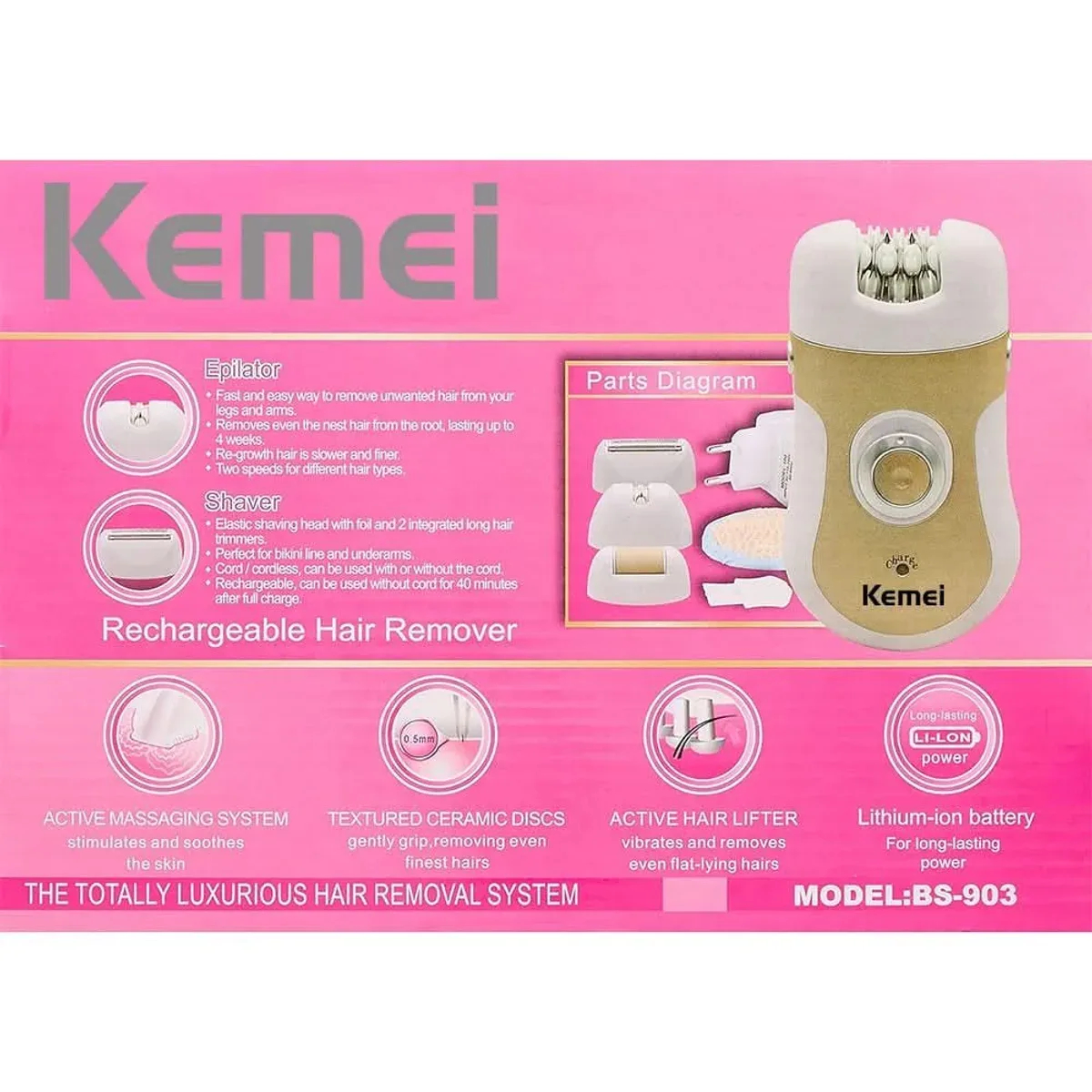 Kemei BS-903 4 in 1 lady epilator and shaver kit – photo 6