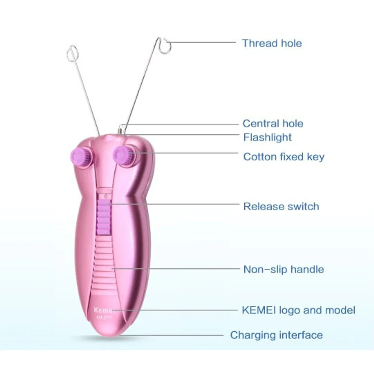 Kemei KM-2777 electric facial cotton thread epilator – photo 3