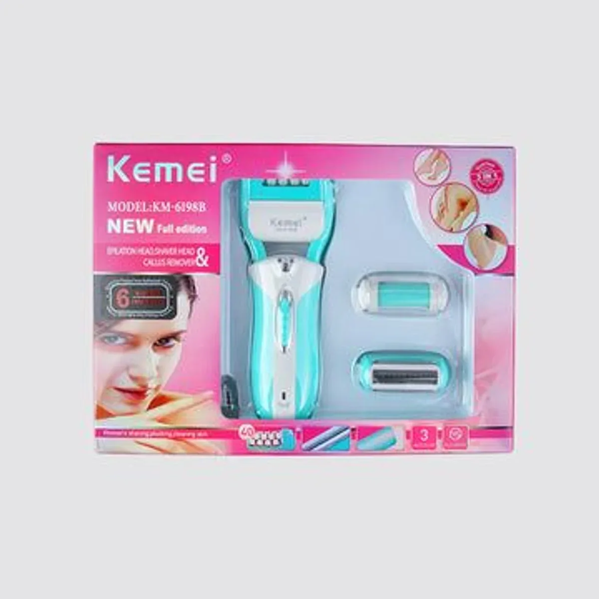 Kemei KM-6198B 3 in 1 epilator shaver and callus remover – photo 3